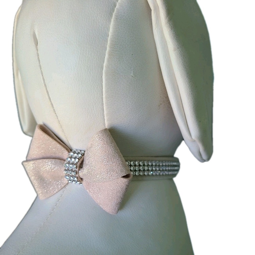 Susan Lanci Collar 3 Row Giltmore W/ Nouveau Bow Glitzerati Champagne Small